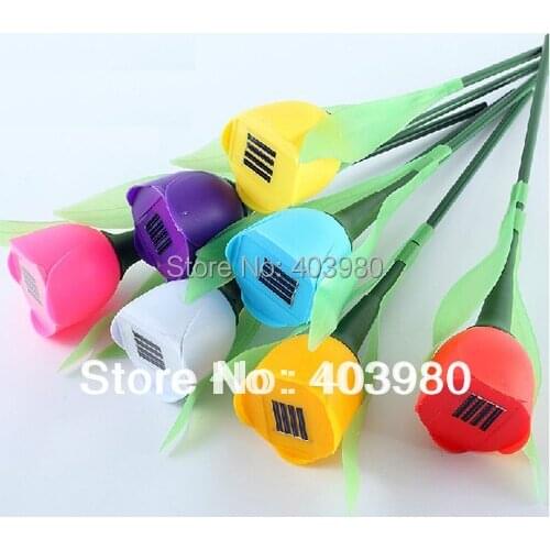 2016 Luminaria Infantil New Romantic Flower Solar Power Led Night Decoration Candle Light Lamp Festive Supplies 5pcs/lot 5colors