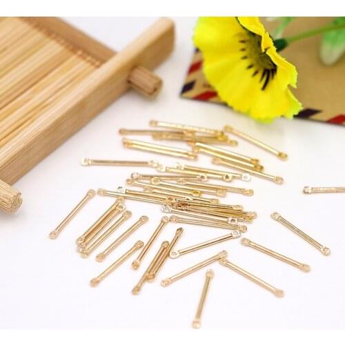 50pcs/lot Bar Earrings Connecting Double Cylinder Rod Metal Ear Hook Clip For Jewelry Making Earring Pins Findings