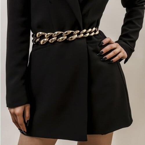 Female Waist Chain Metal Double Layer Exaggerate Decorations Fashion Accessories Hip Hop Sexy Women Body Thick Chains Jewelry