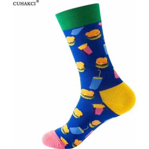 CUHAKCI Hot Dropshipping Autumn Winter Women New Street Hip Hop Printing Female Cotton Funny Socks Harajuku Elasticity 1 Pair