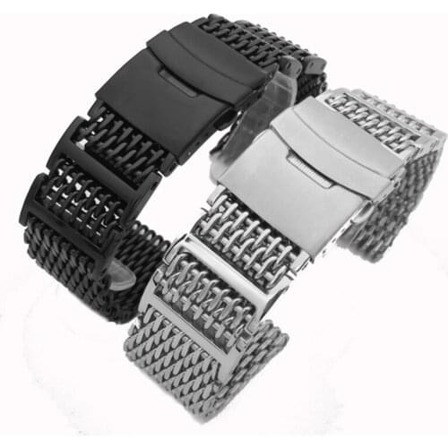 Dismantling Screw 316L Stainless Steel Cool Shark Milan Stainless Steel Solid Watch Band Strap 20mm 22mm 24mm Watchband
