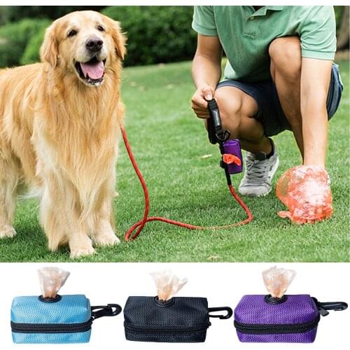 Dog Poop Bag Holder Leash Attachment Waste Bag Dispenser Pick-up Bag Zippered Pouch Fits Any Dogs Lead Pet Accessories