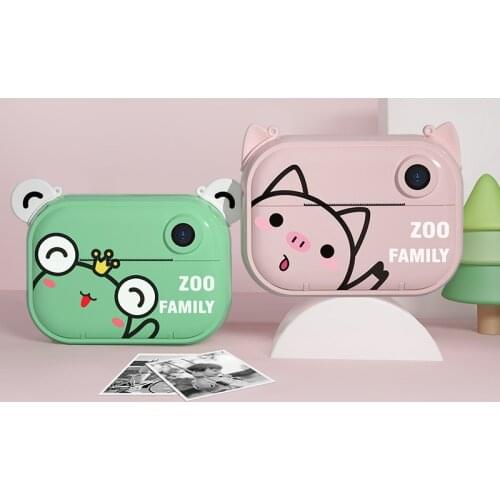 Children Print Camera HD 2.4 Inch IPS Screen With Cute Stickers Lanyard Kids Video Photo Shooting Cameras For Girl boy Birthday