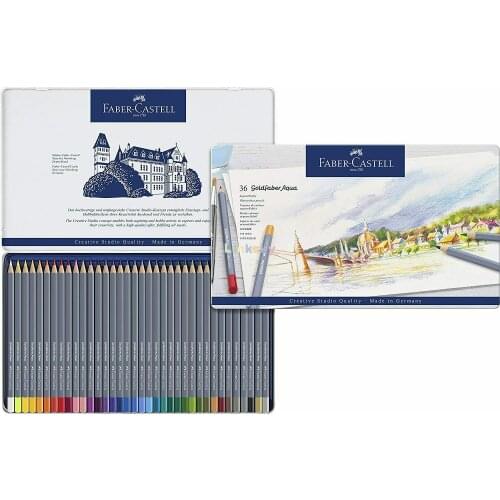 Faber-Castell 114648 Watercolour Paint Pen, Goldfaber,48 Colors,Metal tin,excellent Lightfastness, Outstanding Colour Brilliance