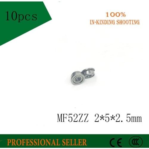 10PCS MF52ZZ Flange Bearing 2x5x2.5 mm ABEC-1 Miniature Flanged MF52 Z ZZ Ball Bearings