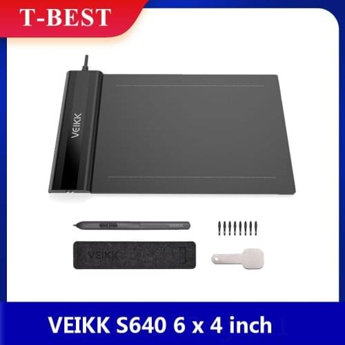VEIKK S640 graphic Pen tablet 6 x 4 inch Ultra Thin OSU New Digital Drawing Tablet with Battery-Free Pen 8192 Levels Pressure