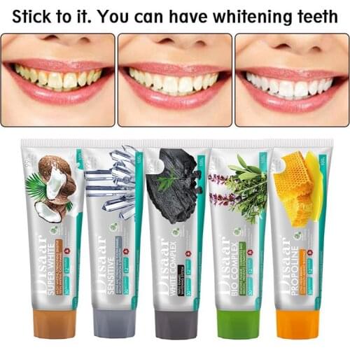 Coconut, Sea Salt, Sage, Bamboo Charcoal, Honey Whitening Toothpaste Oral Cleaning Teeth Whitening Remove Tooth Stains Oral Care
