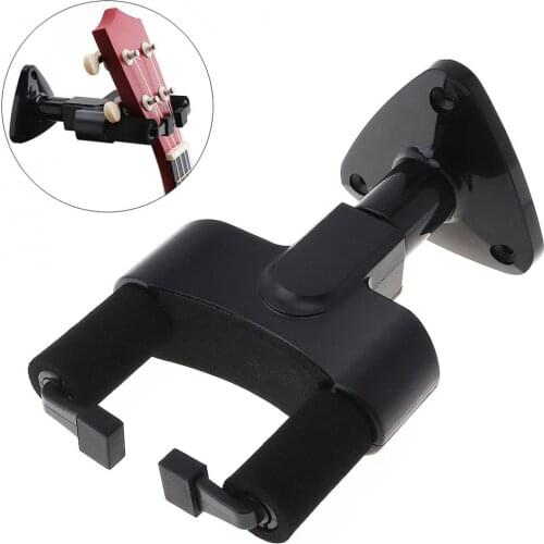 Soft Sponge Black Guitar Hanger Non-slip Wall Mount Stand Display for Guitar Bass Ukulele Violin and Other String Instruments