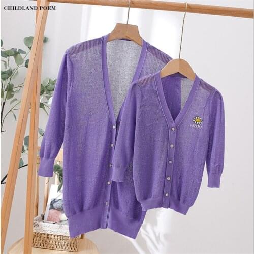 Mother And Daughter Clothes Knitted Mommy And Me Clothes Cotton Long Sleeve Moman Girl Cardigan Coat Family Matching Clothes