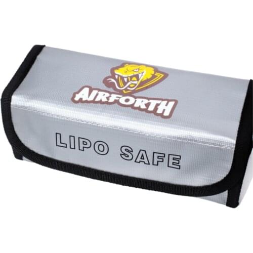 Airforth 185x75x60mm Portable Fireproof Explosion-Proof Lipo Battery Safety Bag for RC Vehicle Airplane Helicopter Batteries DIY
