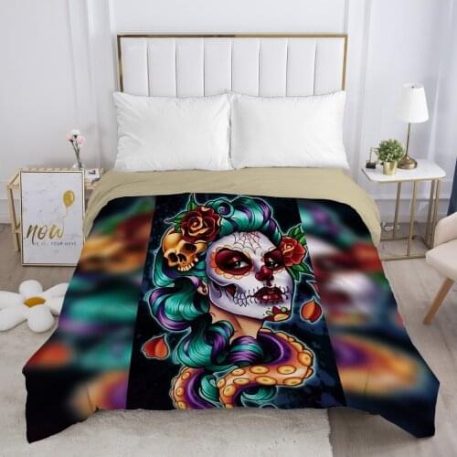 Skull Woman lady Duvet cover Quilt/Blanket/Comfortable Case 140x200 240x220 240x260 Queen King Single Bedding for Home antenna