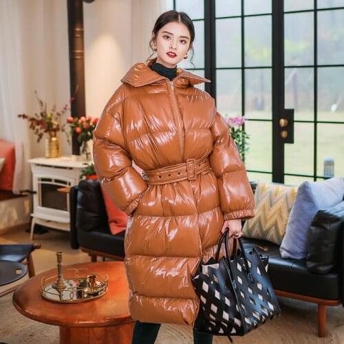2020 New Arrival Luxury Brand Down Long Parka Women Runway Winter Coat Leather Jacket Windproof Waterproof Snow Warm Overcoat