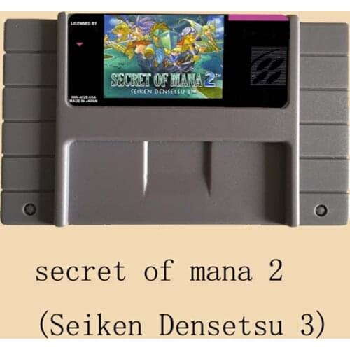 Secret of mana 2 Seiken Densetsu 3 16 bit Big Gray Game Card For NTSC Game Player Drop Shipping