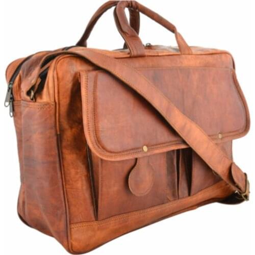 Genuine Leather Vintage Messenger Office Business Laptop Briefcase Satchel Bag