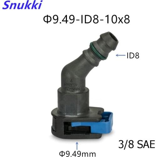 High quality 9.49mm ID8 135 45 degree SAE 3/8 Fuel pipe joint Fuel line quick connector for Ford Focus 2pcs a lot
