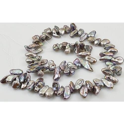 Terisa New Baroque Pearl Jewelry,Gray Color Natural Keshi Pearls Loose Beads,Perfect DIY Handmade Women Girl Making Jewelry Gift