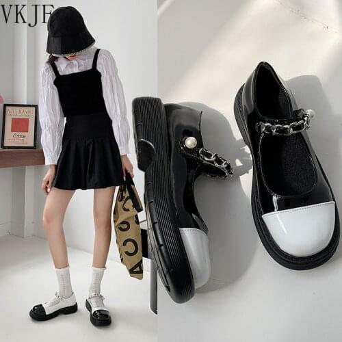 Patent Leather Ballet Flats Female Shoes All-Match Round Toe Oxfords Womens Shallow Mouth Dress Retro New Summer Med Mary Janes