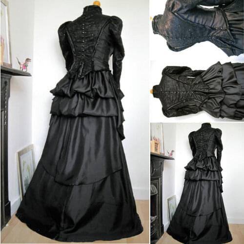 Victorian Corset Gothic/Civil War Southern Belle Ball Gown Dress Halloween dresses US 4-16 R-707