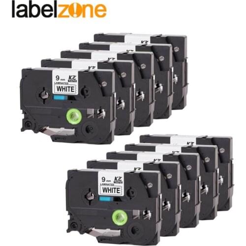 10 pcs Compatible for brother label tape Tze-221 Tze221 tze 221 P-touch label printer Ribbon label maker 9mm*8m Black on white