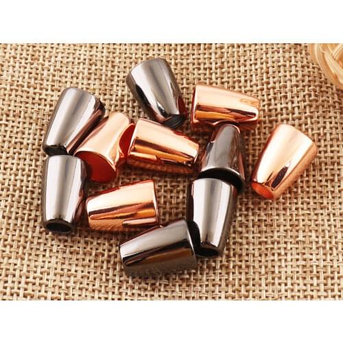 20 pcs Rose Gold/Gunmetal Craft Metal End Tips Cord Locks,Cord End Buckle Cap Rope Buckle,Connector Buckle Replacement DIY -5mm