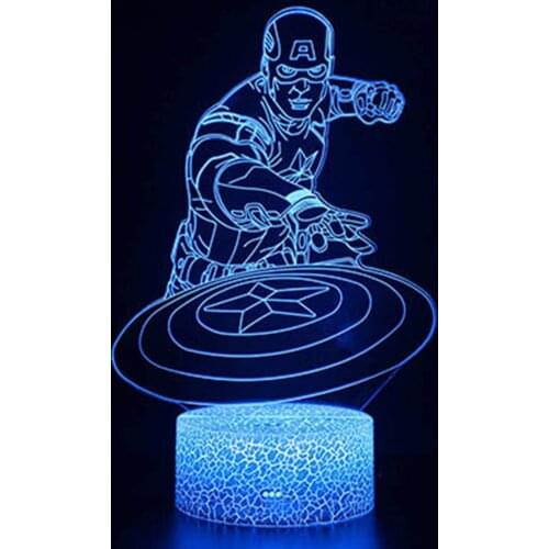 Crack ABS Base For Kids Child Bedroom Decor Vogliovoi 3D Night Lights Acrylic Series Cartoons Stronger Man 16Colors LED