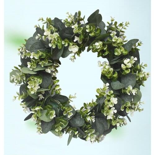 40cm Eucalyptus Leaves Wreath Window Wedding Wall Living Room Patio Garden Spring Holidays Home Decorative