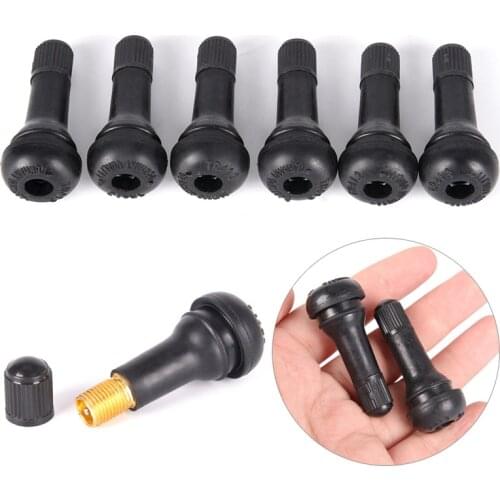 5PCs/set TR413 Tubeless Car Wheel Tire Valve Stems with Caps Tyre Rubber Valves With Dust Caps Black