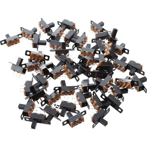 50 Pcs x DC 50V 0.5A 2 Position 1P2T SPDT Panel PCB Vertical Slide Switch 3 Pin