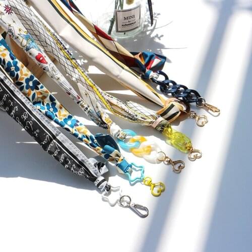 70cm Finished Glasses Acrylic Chains Cord Fashion Silk Scarf Eyewear Lanyard Strap Necklace Reading Eyeglass Accessories N098