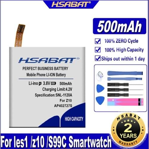 HSABAT z10 500mAh Battery for z10 smartwatch phonewatch saat les1 les 1 smart watch s99c Batteries
