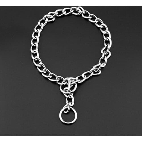 8 Size Smooth Chromium Plating Metal P Chain Snake Chain Dog Harness Twisted Necklace Pet Training Choker Collars Dog Leash