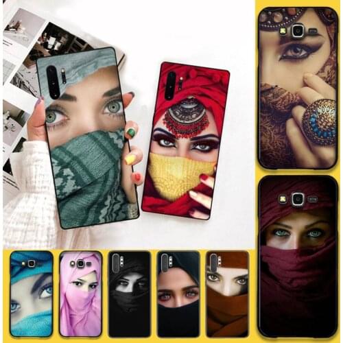 Arab woman eyes in hijab Phone Case For Samsung Galaxy Note20 ultra 7 8 9 10 Plus lite J7 J8 Plus 2018 Prime