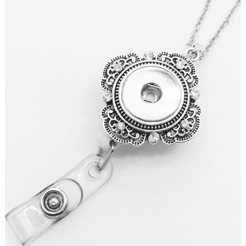 Badge Reel ID holder, retractable badge holder, interchangeable snap on jewelry ( fit 18mm 20mm snaps ) NE6688 BOBOSGIRL