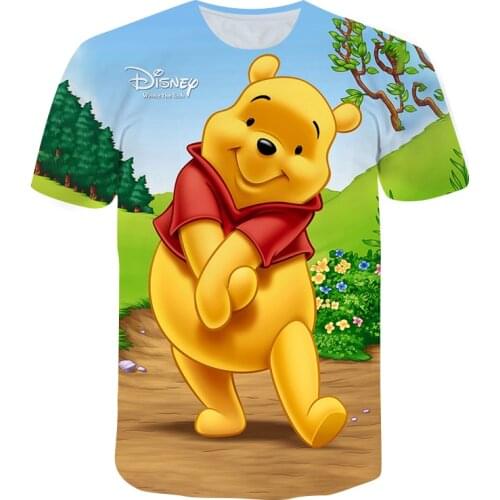 Kids Tshirt Winnie The Pooh T Shirts Boys Girls Top Cute T Shirt Childrens Clothes Short Sleeves Disney Cartoon Kawaii Tees