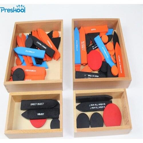 Baby Toy Montessori Sentence Analysis 1st 2nd Set 4 Boxes Early Childhood Education Preschool Training Kids Brinquedos Juguetes