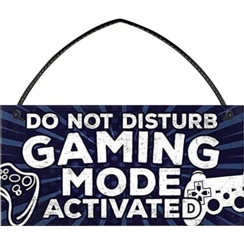 Do Not Disturb Door Signs for Game Lovers Wood Letter Print Square Shape Door Hanging Plate Board Funny Gift