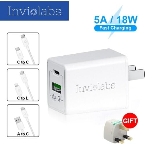 Phone Dual USB Charger 3.0 Quic USB PD Charger Travel Wall Charger Adapter UK Plug For IPhone Samsung Xiaomi Tablet CellPhone