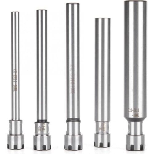 ER11M 100mm Length Handle Collet Chuck Holder Extension Rod 8/10/12/16/20mm Diameter Straight Shank Milling Cutter Tool Holder