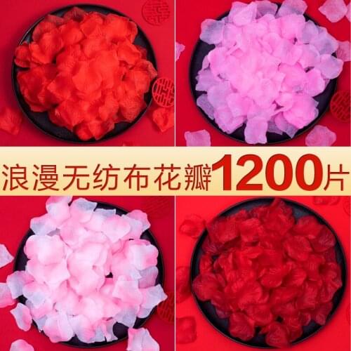 Rose simulation petals non-woven bed flower wedding room decoration