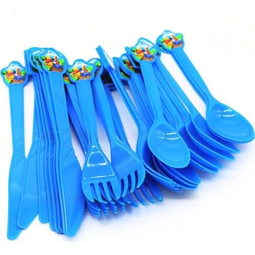 10 Kids Winnie Bear Disposable Tableware Spoon Happy Birthday Party Supplies Festival Decoration Event Party Favor Gender Reveal