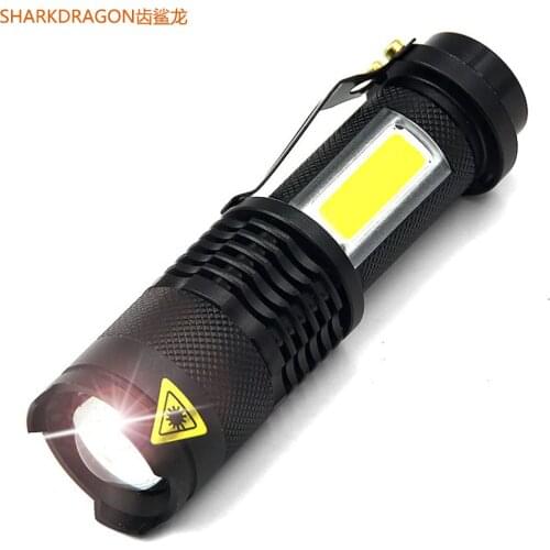 Mini LED flashlight Q5+COB Portable flashlight Outdoor waterproof camping 4 mode zoom torch Penlight Pocket Torch Lantern