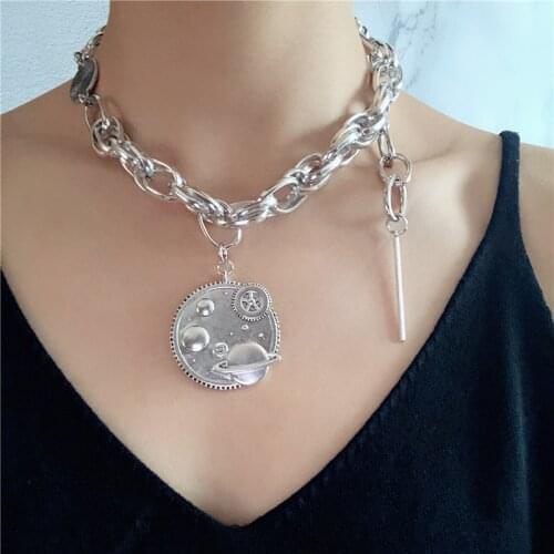 Fashion creative starry design sense necklace retro cold trend people punk hip-hop clavicle necklace hot sale