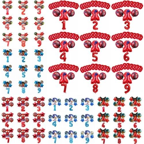 Frozen Princess Sofia Party Decor Number 0-9 Aluminum Foil Balloons Set Baby Birthday Party Decorations Wholesale Latex Balloons