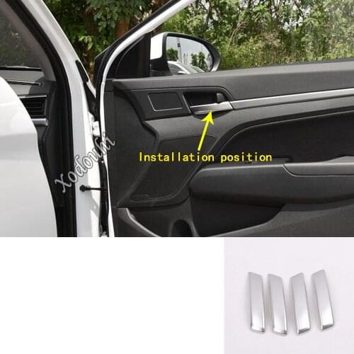 Car Sticker Trim Door Inner Handle Armrest Handrail Frame Panel Hoods 4pcs For Hyundai Elantra Avante 2016 2017 2018 2019 2020