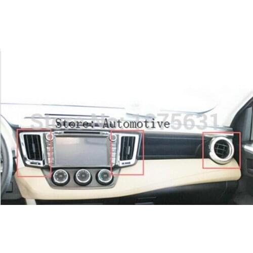 NEW Chrome Inner Decoration Trim Air Condition Vent Outlet Frame Cover 4PCS For Toyota RAV4 2014 2015 2016