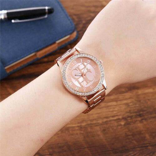 New European and American luxury alloy diamond fashion trend steel band mens watch unisex quartz watch ladies watch