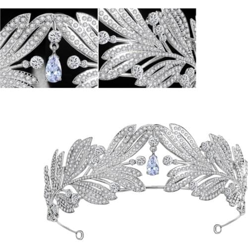 Zirconia Crystal Headband Rhinestone Princess Crown Vintage Style Hair Hoop Princess Headpieces Bridal Hair Accessories