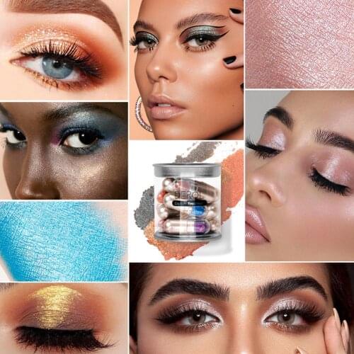 DEROL Mini 12 Colors Eyeshadow Metallic Diamond Palette Waterproof Shinny Glitter Eyeshadow Capsule Eye Cosmetic Makeup