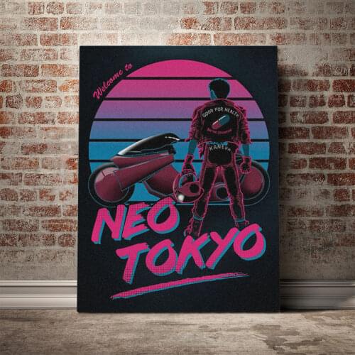 AKIRA Neo retrowave poster Poster Canvas Wall Art Decoration prints for living Kid Children room Home bedroom decor painting