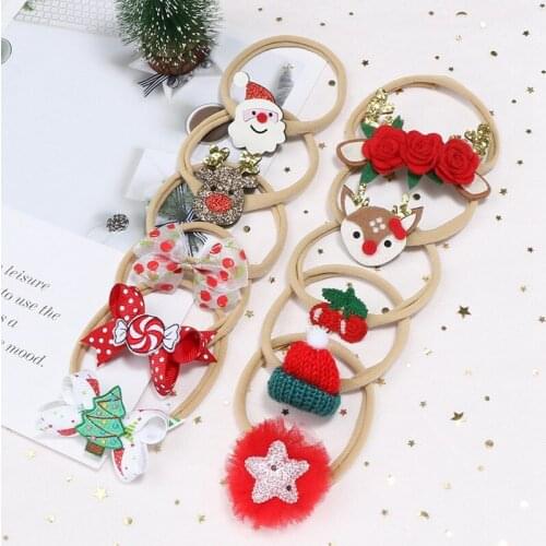 Fashion Children Girls NEW YEAR Christmas Cute Antlers Seamless Elastic Adjustable Headband Party Headdress Party Hair Band